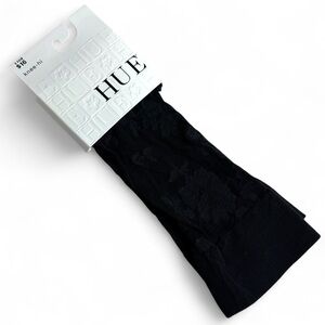 HUE Big Bloom Floral Knee High Womens One Size Fits Most Black